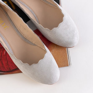 Light gray women's eco-suede ballerinas Antonelia - Footwear