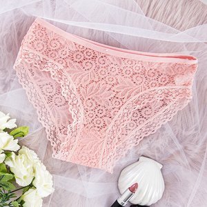 Light pink women's lace panties PLUS SIZE - Underwear