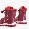 Maroon children's snow boots with Naqi hearts - Footwear
