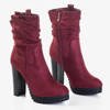 Maroon women's boots on a higher post Melika - Footwear
