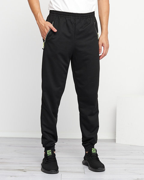 Men's Black Sweatpants with Pockets - Clothing