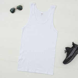 Men's White Sleeveless T-Shirt - Clothing