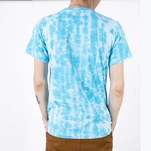 Men's blue print cotton T-shirt - Clothing