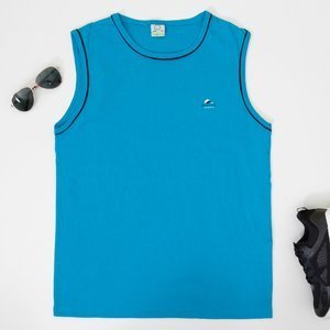 Men's cobalt cotton sleeveless T-shirt - Clothing