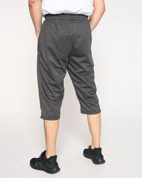 Men's dark gray knee-length sweatshorts - Clothing