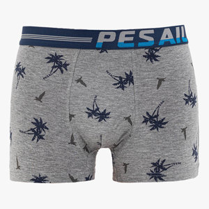 Men's gray boxer shorts with print - Underwear