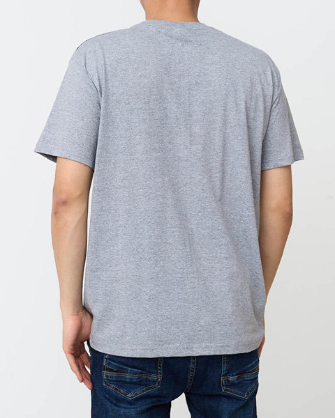Men's gray t-shirt with print - Clothing