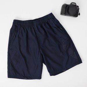 Men's navy blue cotton shorts shorts - Clothing
