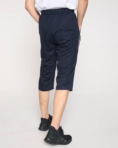 Men's navy blue sweatpants with stripes - Clothing
