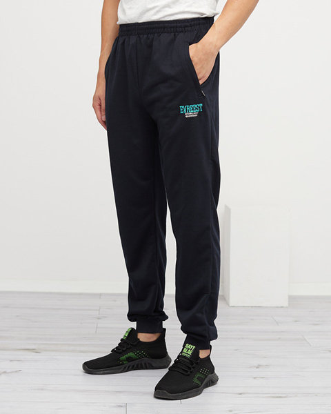 Men's sweatpants with a navy blue patch - Clothing