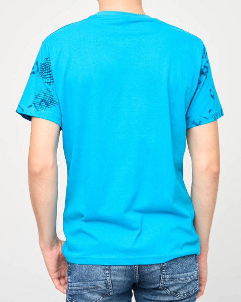 Men's turquoise t-shirt with the words ENJOY- Clothes