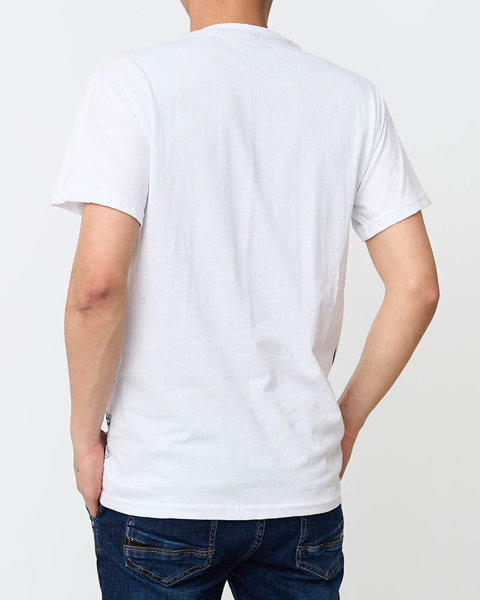 Men's white print T-shirt - Clothing