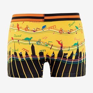 Men's yellow patterned boxer shorts - Underwear