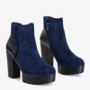 Navy blue boots on a higher post Chofa - Footwear