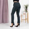 Navy blue women's PLUS SIZE trousers - Clothing