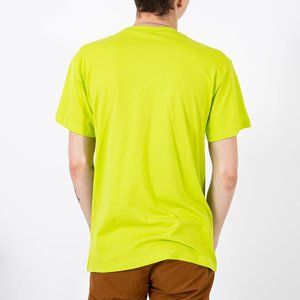 Neon green cotton t-shirt with print - Clothing