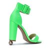 Neon green sandals on Katiea post - Footwear
