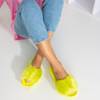 Neon green slippers with fur Millie - Footwear