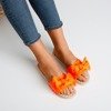 Neon orange slippers with a Masmalla bow - Footwear