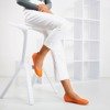 Neon orange women's eco ballerinas - leather Nastis - Footwear