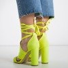 Neon yellow high-heel sandals with Lanaline shank - Footwear