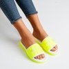 Neon yellow quilted Pixa slippers - Footwear 1