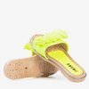 Neon yellow slippers with a Masmalla bow - Footwear