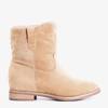 OUTLET Beige boots a'la cowboy boots on an indoor wedge Jelluma - Footwear
