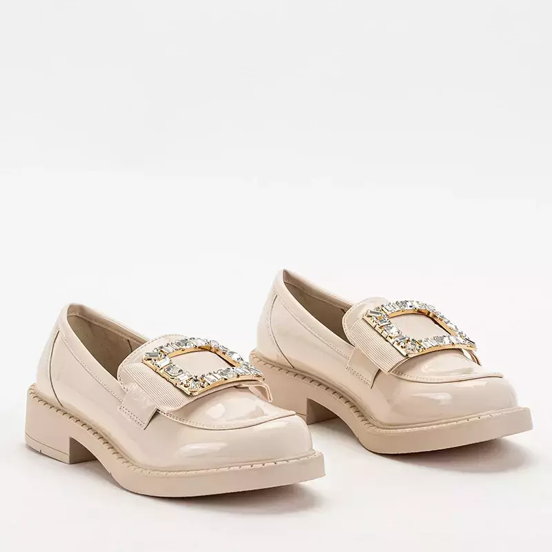 OUTLET Beige women's shoes with Iolara crystals - Footwear