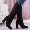 OUTLET Black mid-calf boots on a higher post Perlova - Footwear