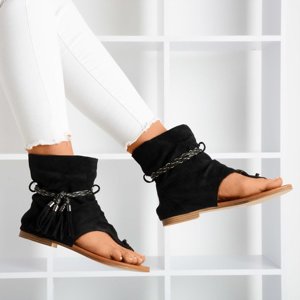 OUTLET Black sandals with an upper Semara - Footwear