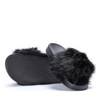 OUTLET Black slippers with fur Millie- Footwear