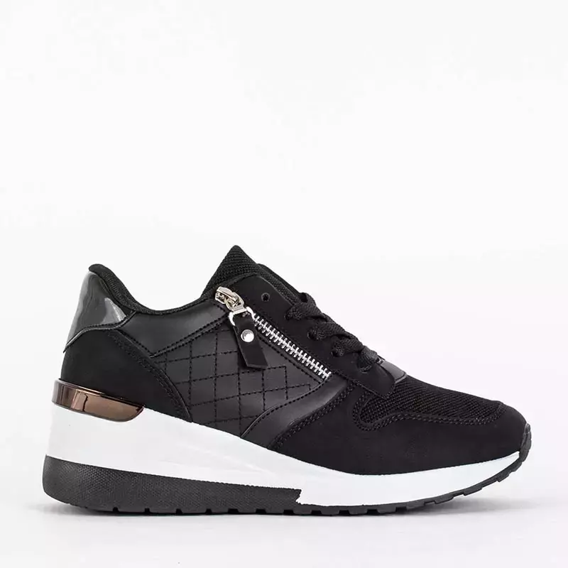 OUTLET Black sports shoes on a Vusio heel - Footwear