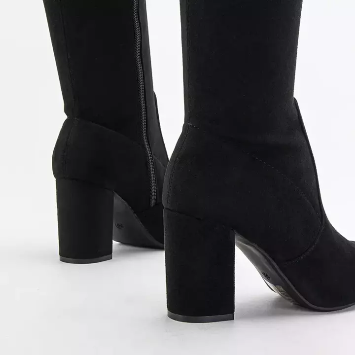 OUTLET Black women's boots on the Pyvera post - Footwear