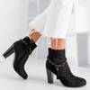 OUTLET Black women's openwork ankle boots in black Ynes - Footwear
