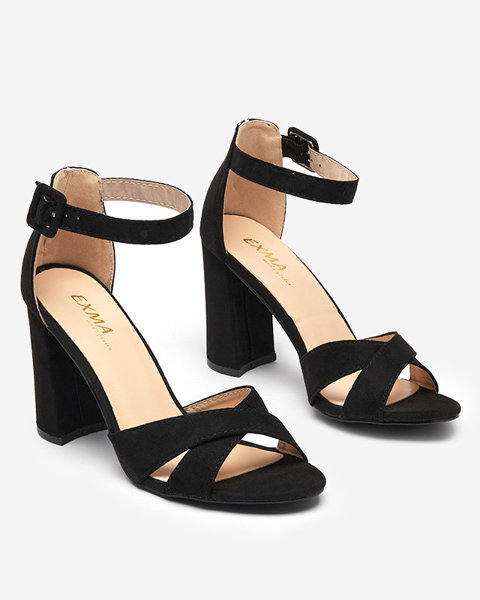 OUTLET Black women's sandals on the Lexyra post - Footwear