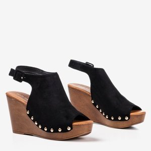 OUTLET Black women's sandals on the wedge Izida - Shoes