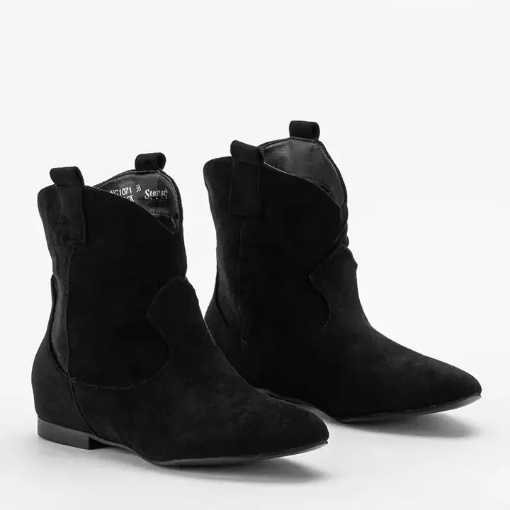 OUTLET Black women's slip-on boots a'la cowboy boots Renola - Footwear