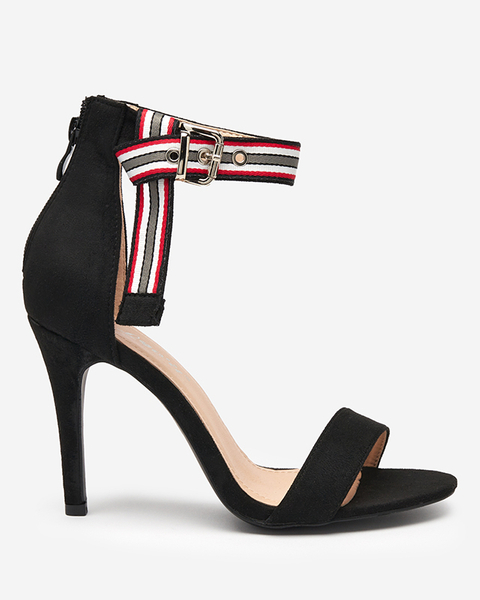 OUTLET Black women's stiletto sandals Kemiso - Footwear