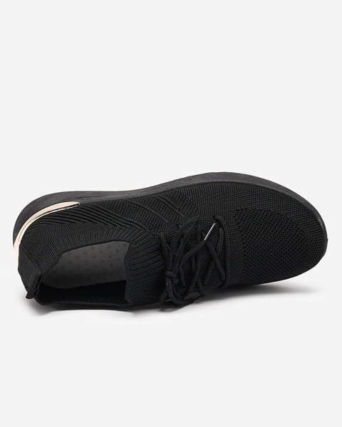 OUTLET Black woven sports shoes for women Ferroni - Footwear