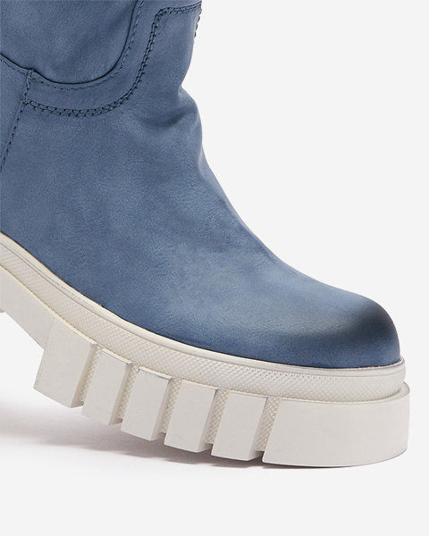 OUTLET Blue women's mid-calf boots Astaroth - Footwear