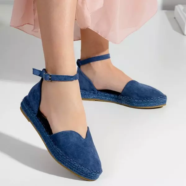 OUTLET Blue women's platform a'la espadrille sandals Monata - Footwear