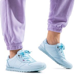 OUTLET Blue women's sports shoes with a Melitta ribbon tied - Footwear