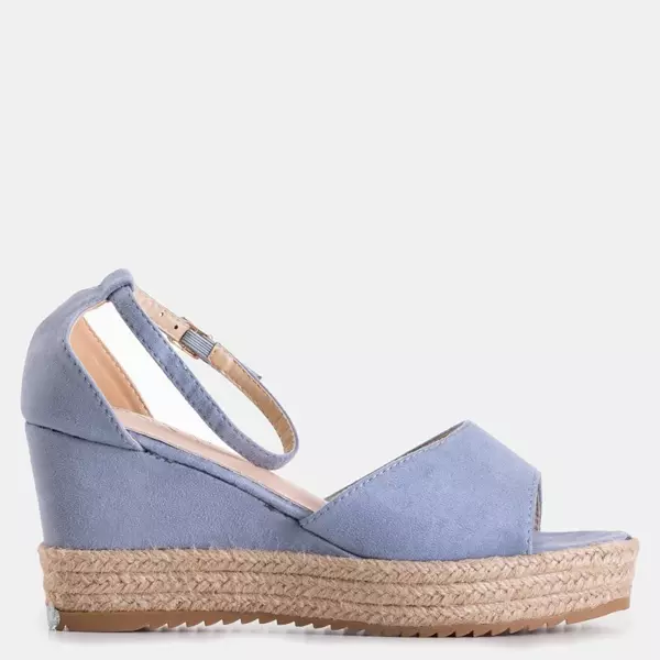 OUTLET Blue women's wedge sandals Salome - Footwear