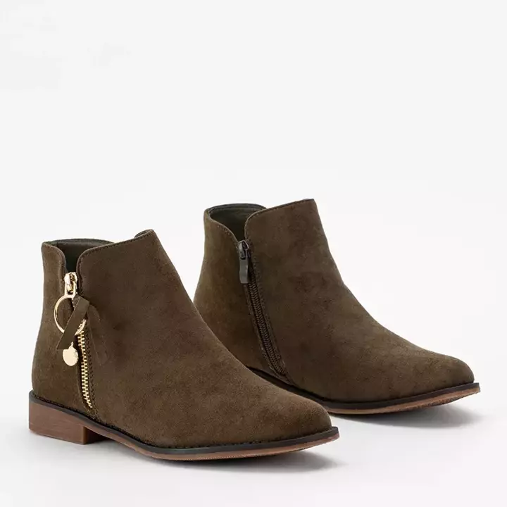 OUTLET Boots with eco suede in Eksa khaki color - Footwear