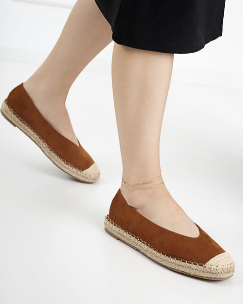 OUTLET Brown women's espadrilles Lalina - Shoes