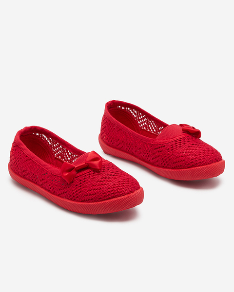 OUTLET Girls' red openwork sneakers with a bow Apllo - Shoes