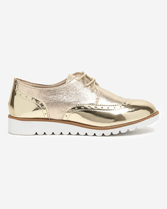 OUTLET Gold women's shoes with brocade silver Retinisa inserts - Footwear