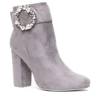 OUTLET Gray boots on a higher post with Emmaline- Footwear decoration
