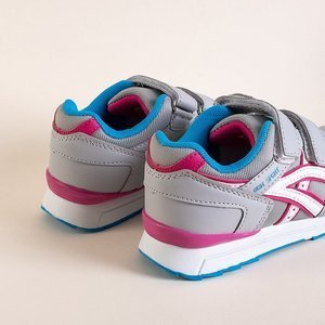 OUTLET Gray children's sports shoes with pink inserts Maraja - Shoes